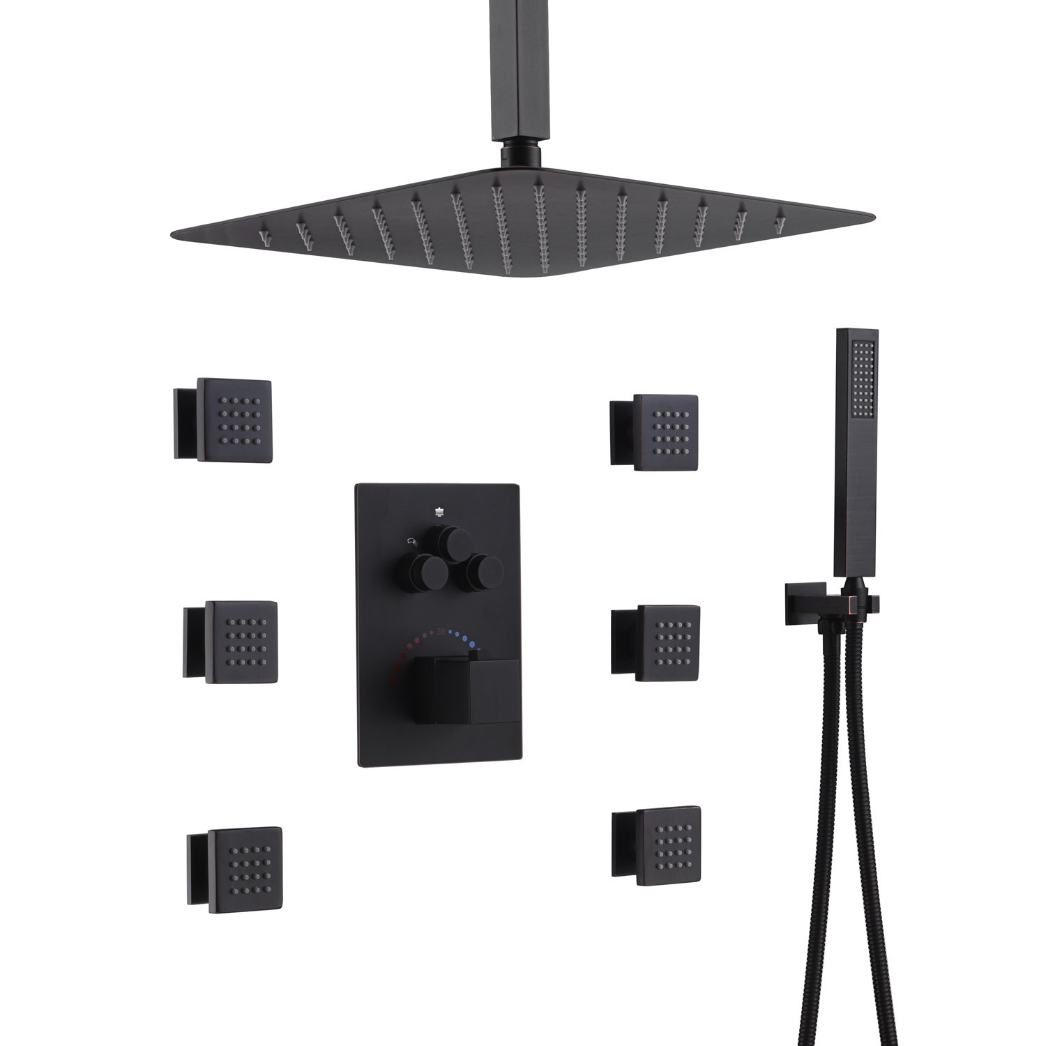 Wonderland America Three Way Thermostatic Complete Shower System with Roughin Valve & Reviews