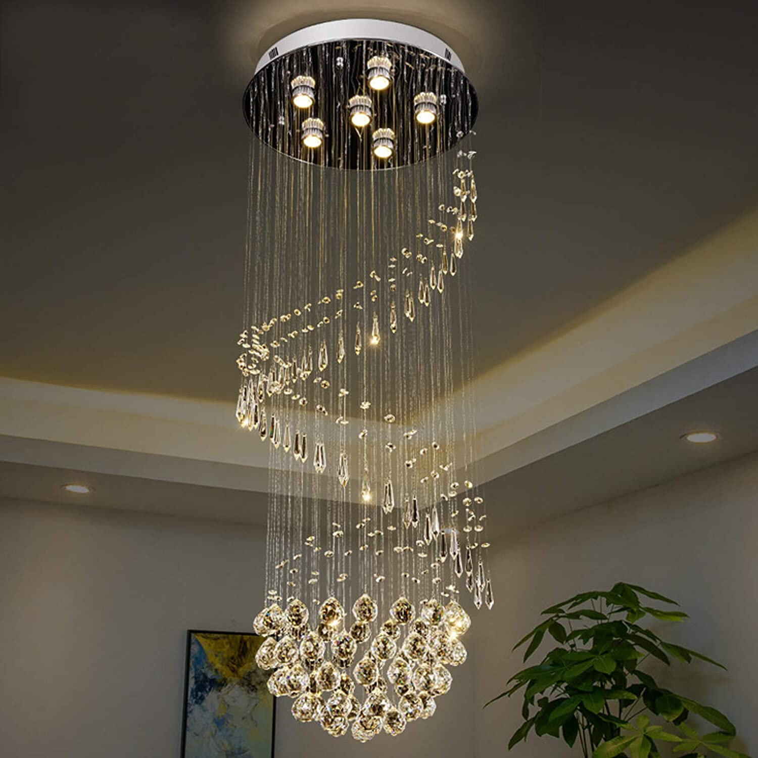 Modern Ceiling Floor Pendant Chandelier Light Lamp Shades Crystal Drop 
