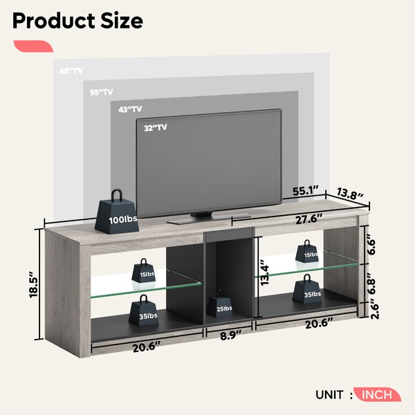 Details about   Angel TV Stand for TVs up to 55" 