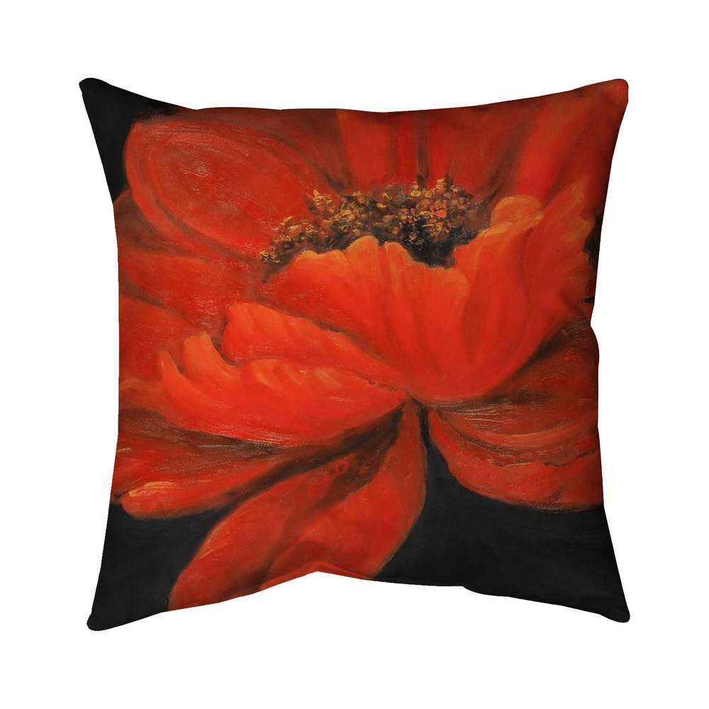 Begin Edition International Inc. Red Petal Flower Square Throw Pillow