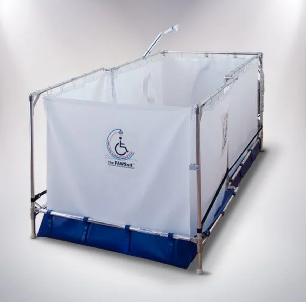 Fawssit Portable Showers 36" W x 36" D x 48" H SemiFrameless Rectangle