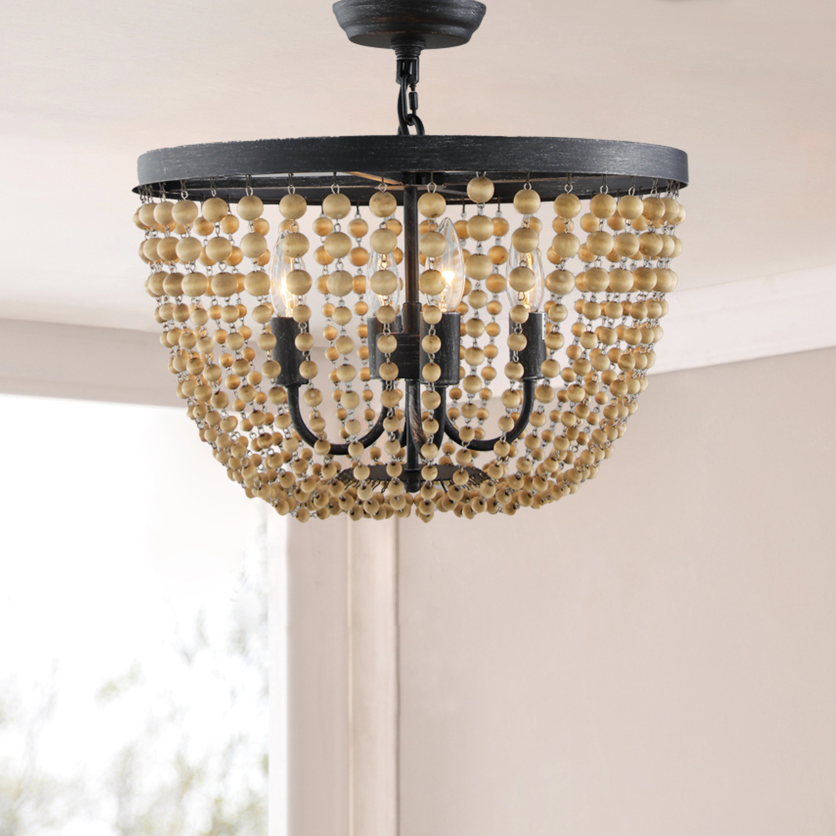 Beaded Flush Mount Light