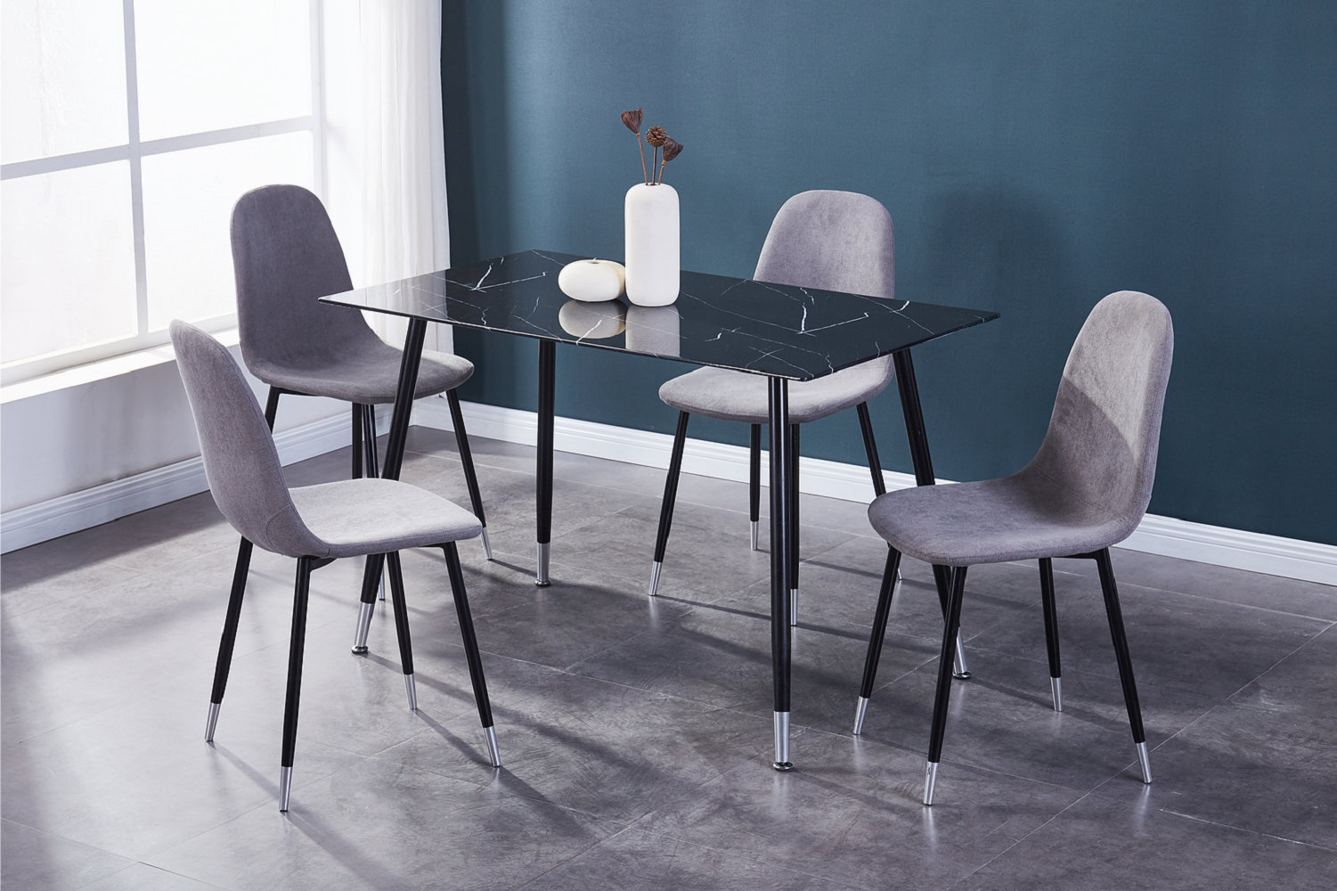 Mercer41 AvahJayne 51'' Genuine Marble Trestle Dining Table Wayfair