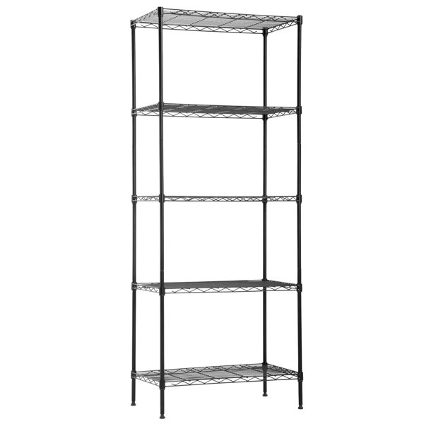4/5 Tier Storage Rack Organizer Kitchen Shelving Steel Wire Shelves Black/Chrome 