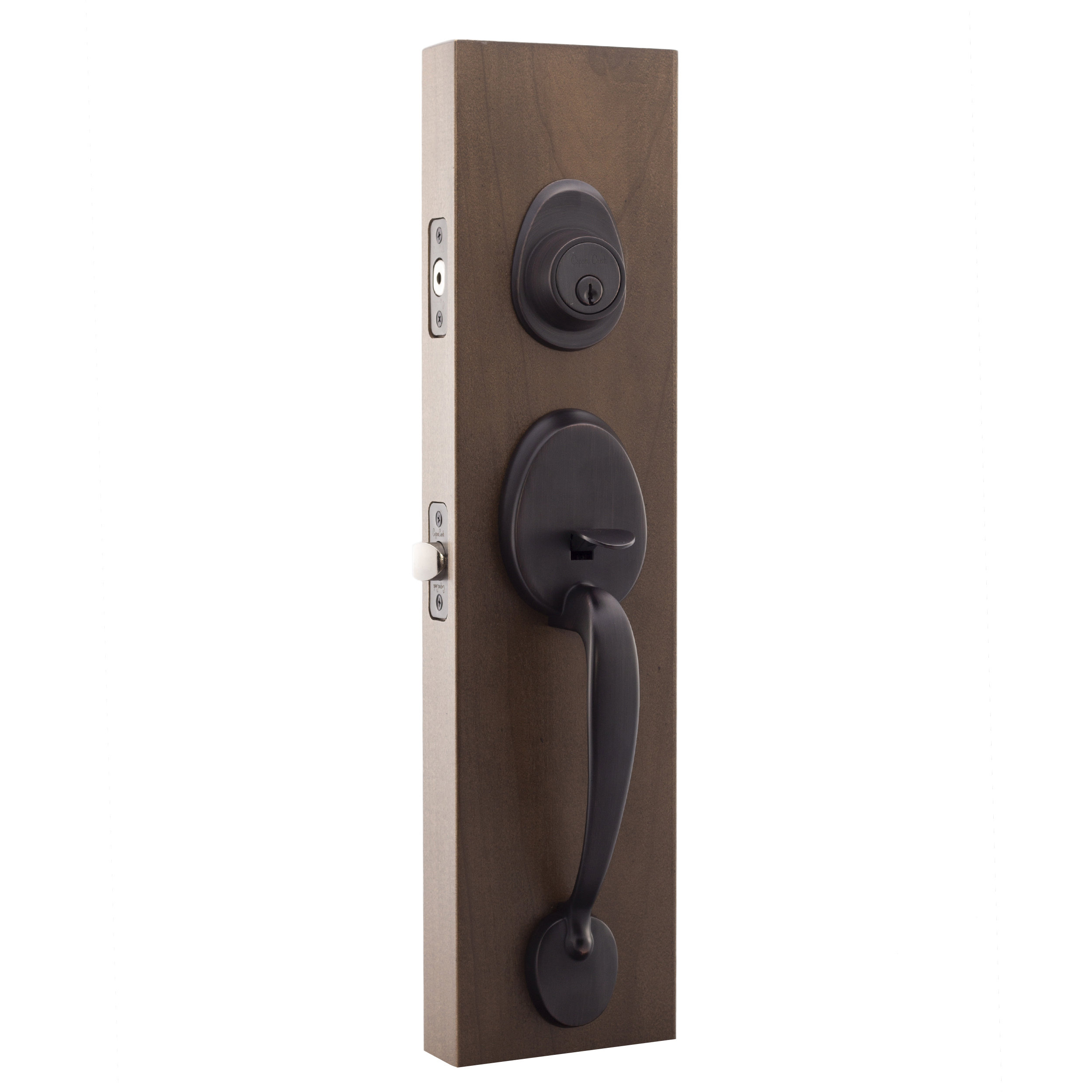 Copper Creek Handleset with Single Cylinder Deadbolt and Copper Creek