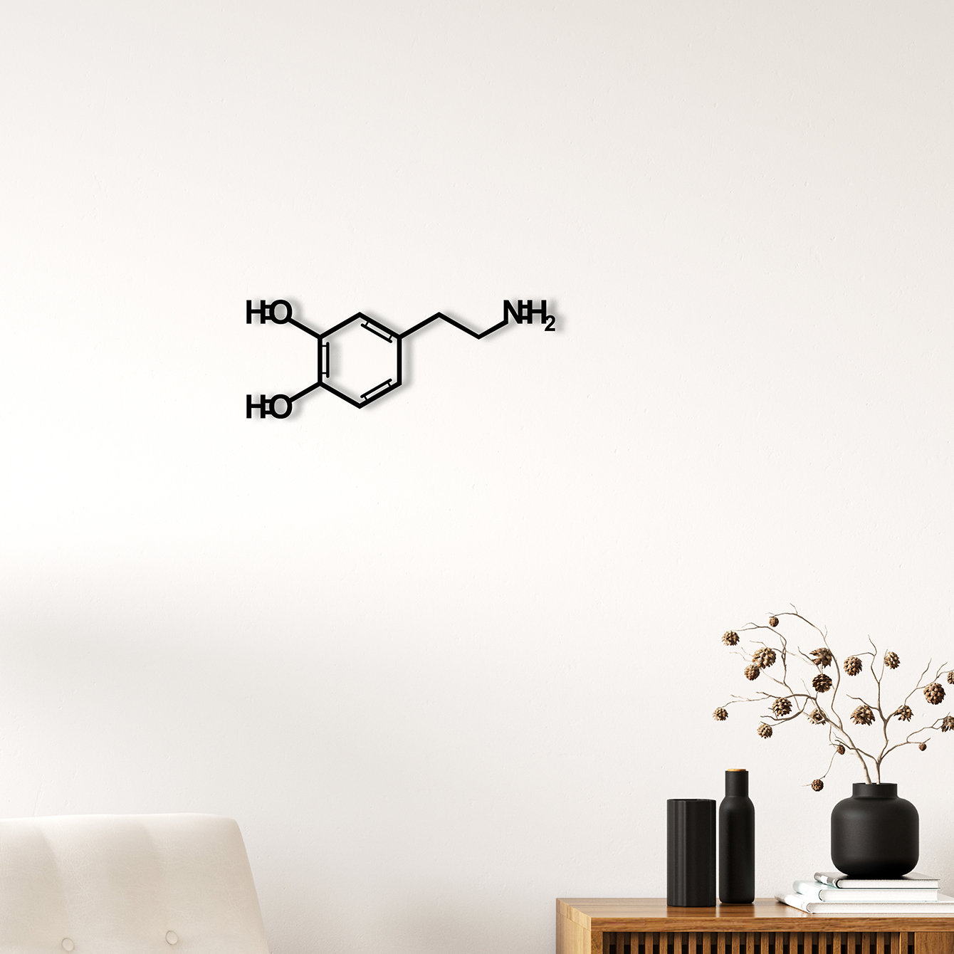 Trinx 275-Dopamine Molecule Metal Wall Art | Large Molecule Decoration ...