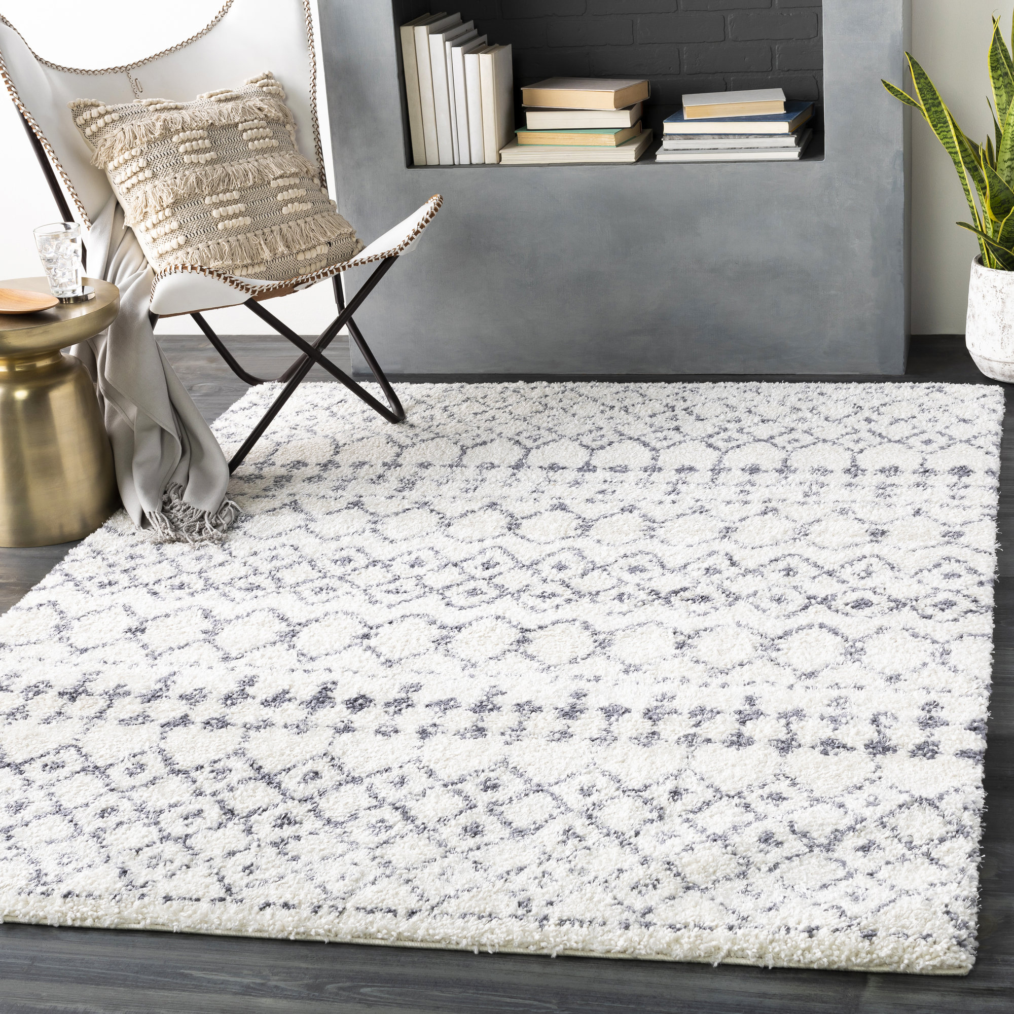 Mistana™ Shiloh Geometric Medium Gray/White Area Rug & Reviews Wayfair