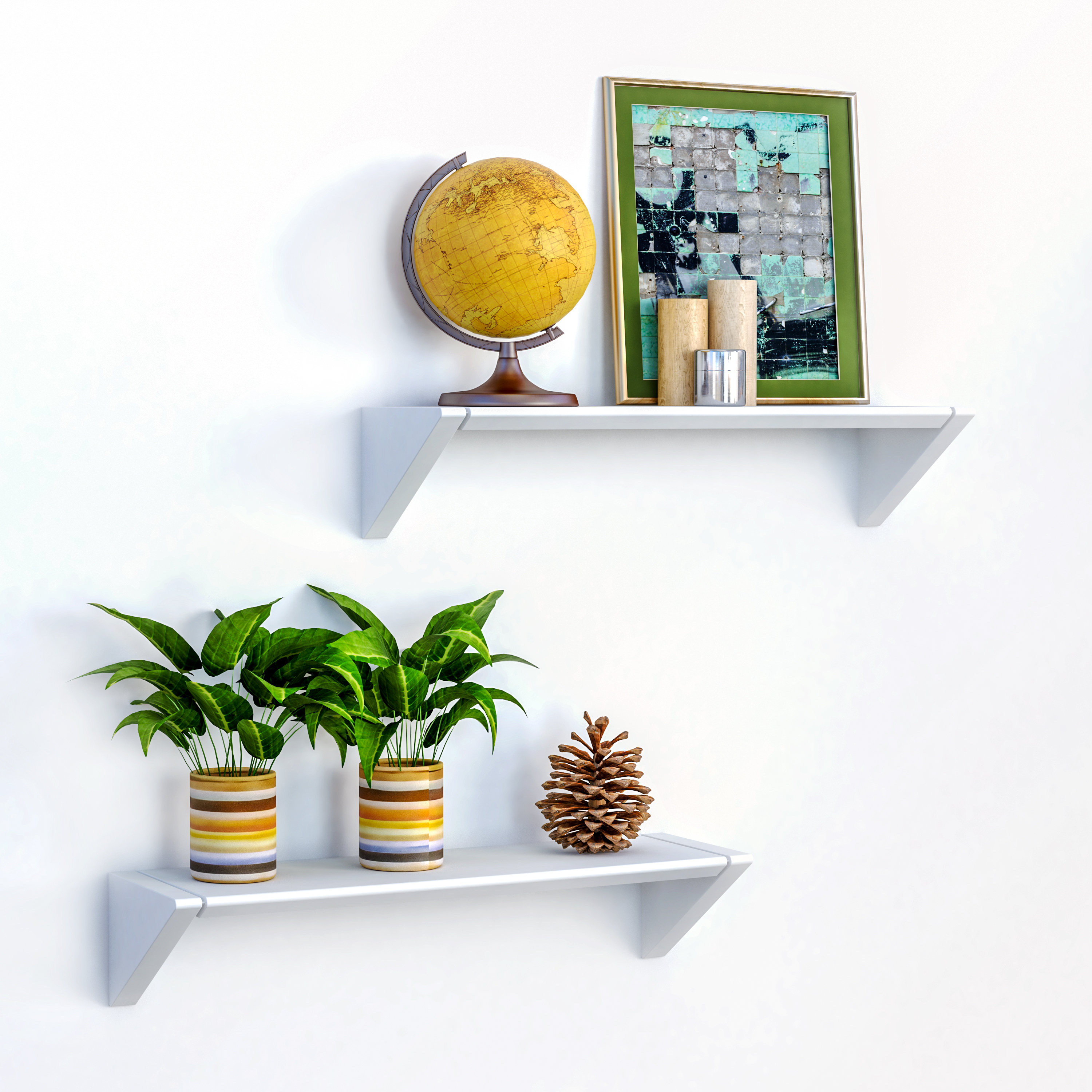 Latitude Run® Reversible Set Of Two White Floating Shelves Wayfair