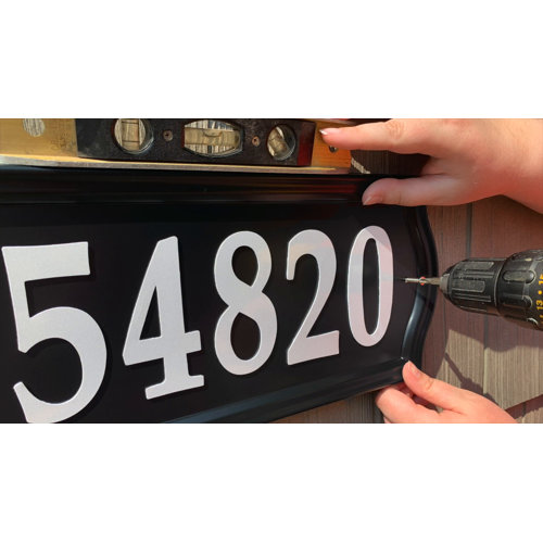 Nite Bright Reflective Address Numbers Sign - 4 Inch Adhesive Numbers For House Visibility