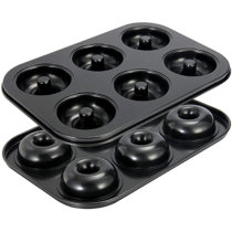 New Big Jumbo Brown Non-Stick 9 Inch Silicone Donut Cake Bagel Biscuit Mold Pan BPA Free Oven Dishwasher Safe 
