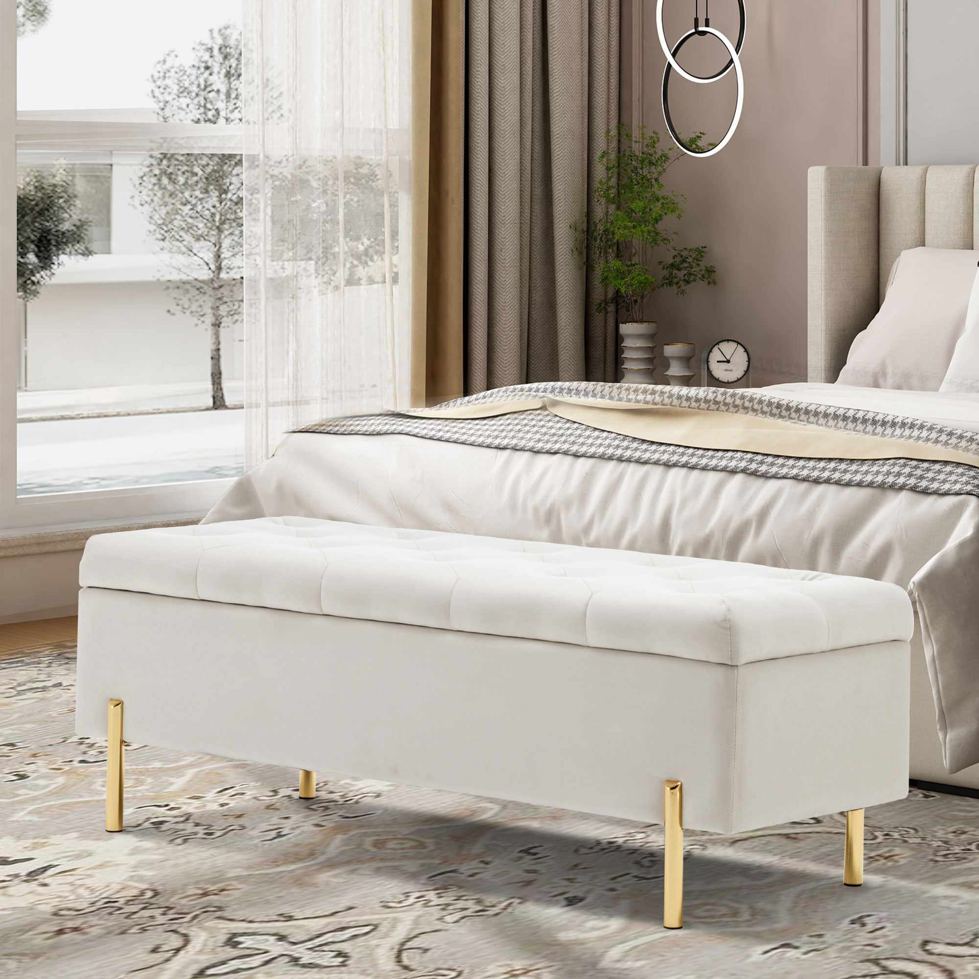 Mercer41 Blunston Upholstered Flip Top Storage Bench & Reviews Wayfair