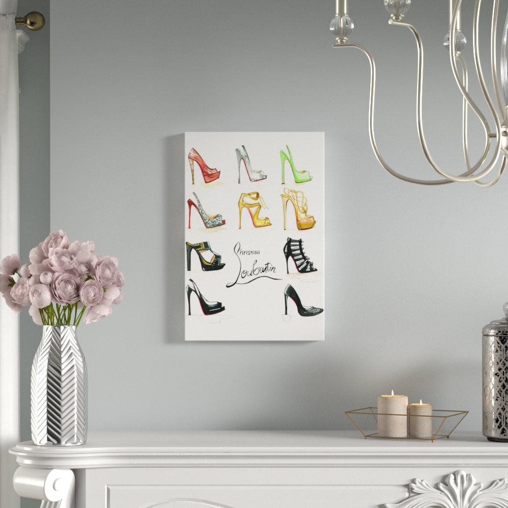 House Of Hampton Christian Louboutin Collection By Rongrong Devoe Wrapped Canvas Gallery Wrapped Canvas Giclee Wayfair