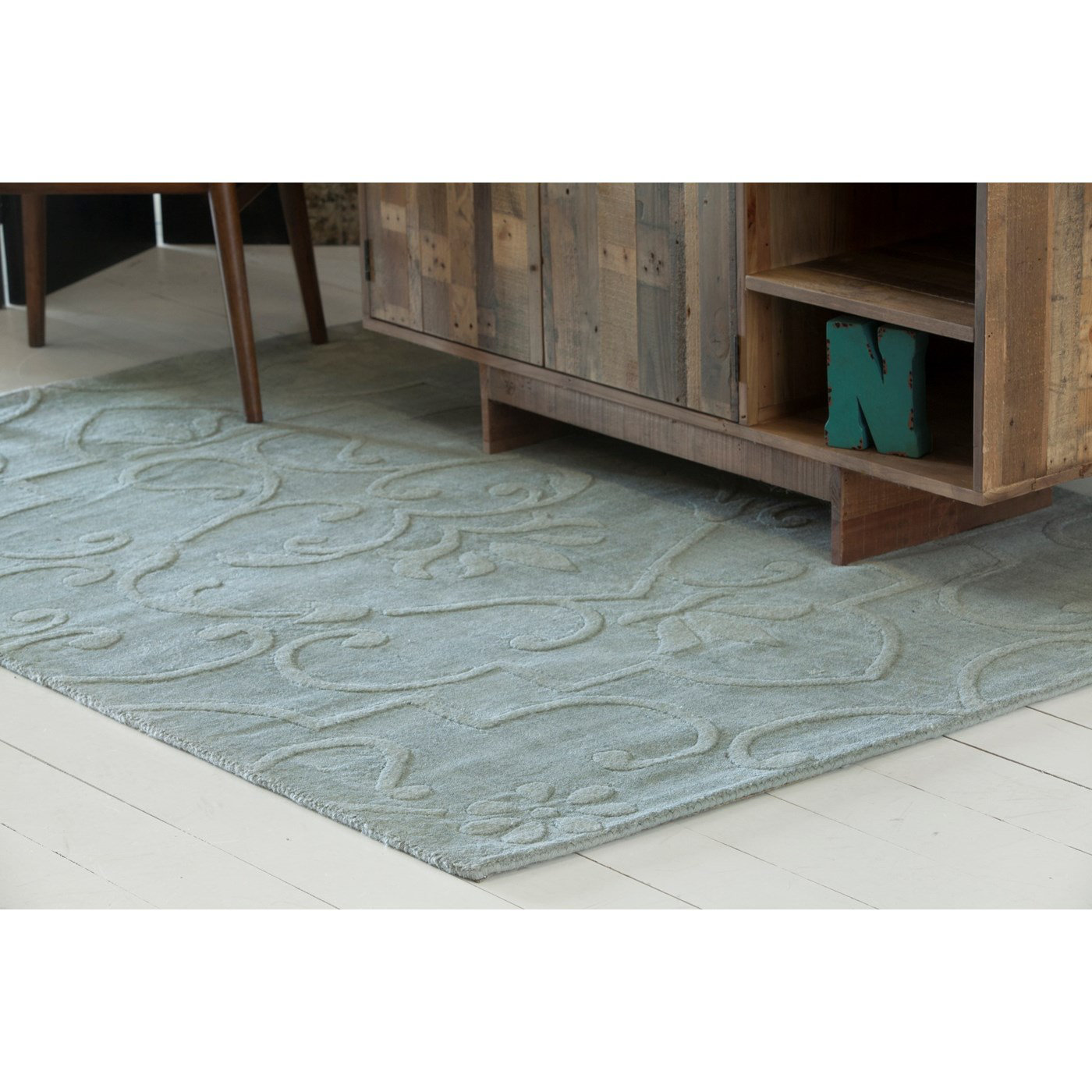 Chandra Jaipur Floral Handmade Tufted Wool Blue Area Rug Wayfair