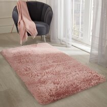 Mottled Blush Pink Living Room Shaggy Rug Soft Non Shed Millennial Pink Rugs UK 
