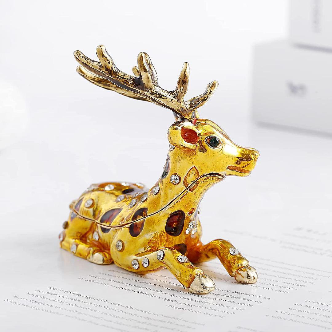 Millwood Pines Figurine Hinged Trinket Boxes, Unique Mother''s Day Gift For  Home Decor, Hand-Plated Enameled Jewelry Box, Animals Ornaments Inlaid With  Crystal And Rhinestone, 