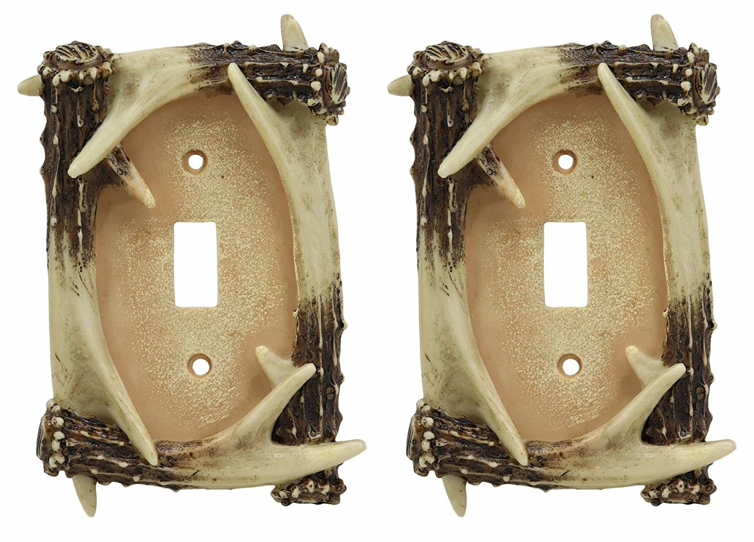 Faux Deer Antler Single Light Switch Plate Cover Western Rustic Lodge 6 Pack 