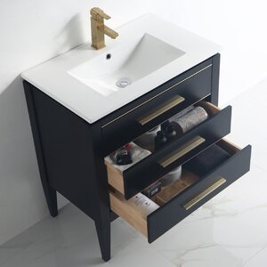 Wrought Studio Wonderlin 30'' Free-standing Single Bathroom Vanity with ...
