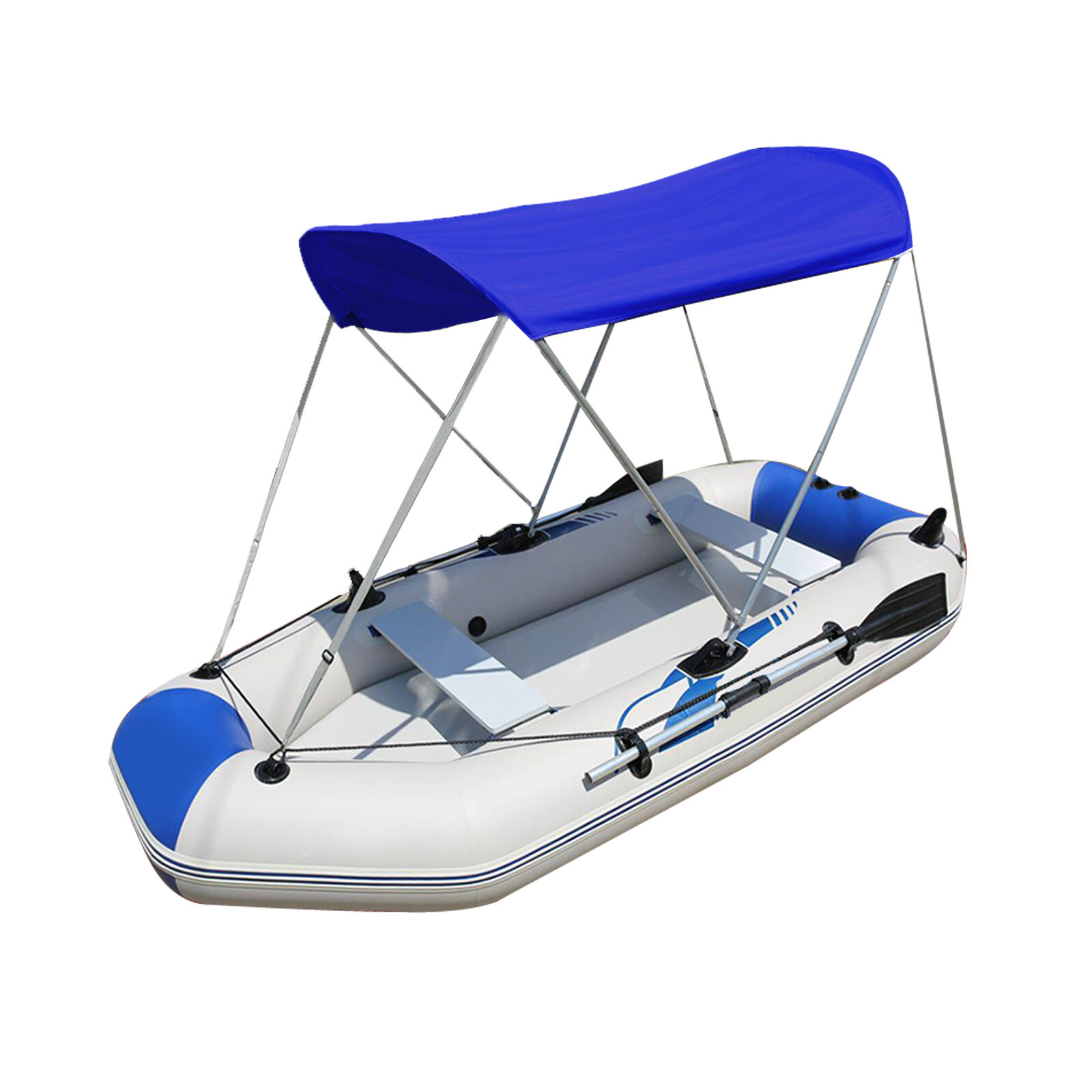 Foldable Awning Inflatable Boat Bimini Top Canopy Bikini 2 Bow Clips Shade Cover 