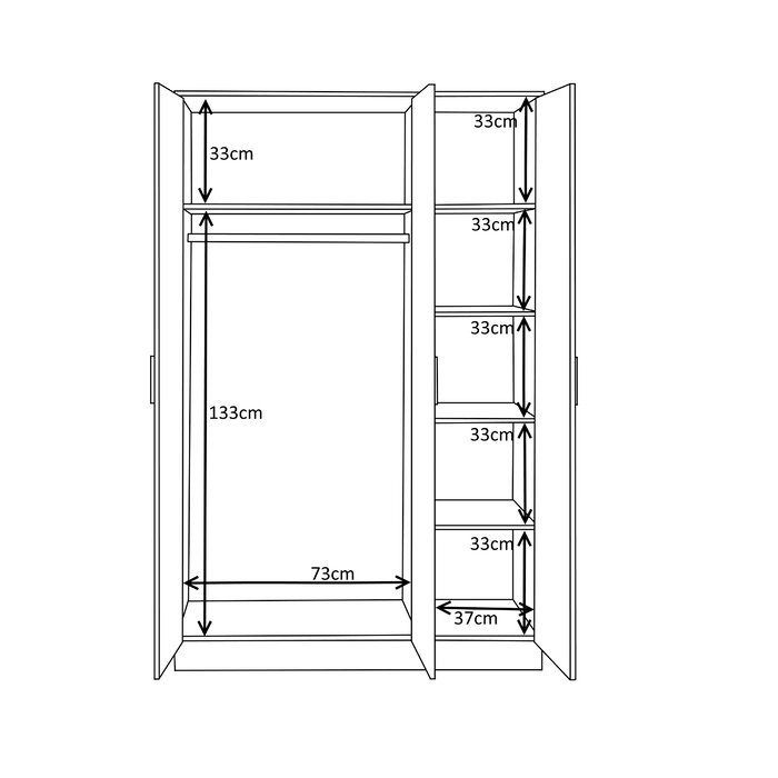 Zipcode Design Eva 3 Door Manufactured Wood Wardrobe & Reviews ...