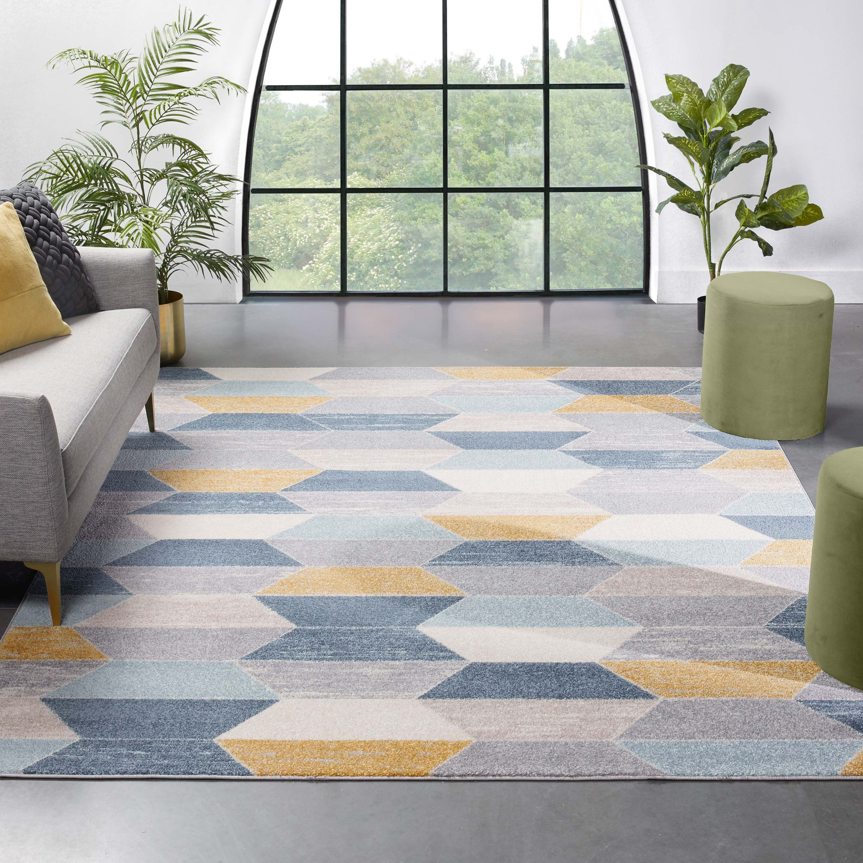 Well Woven Mystic Geometric Blue/Gray Area Rug & Reviews Wayfair