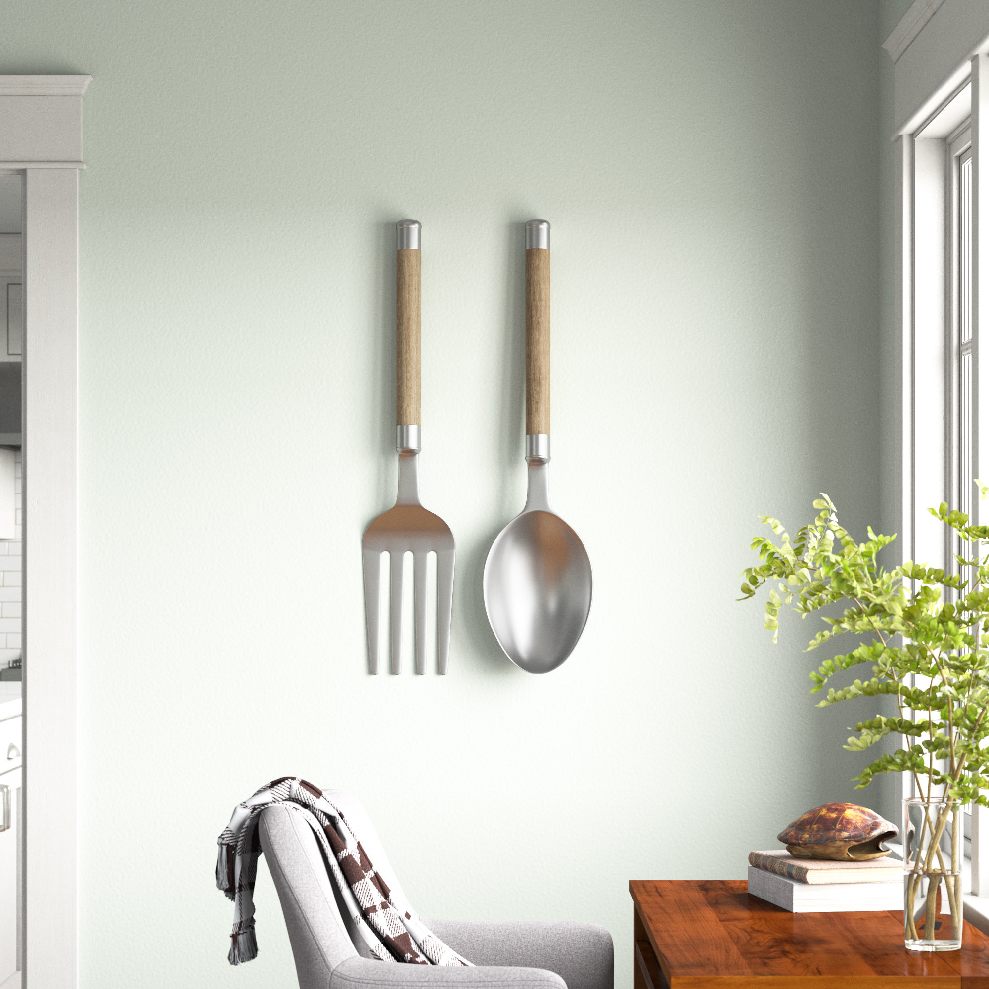 Prep & Savour 2 Piece Kitchen Utensil Wall Décor Set & Reviews Wayfair