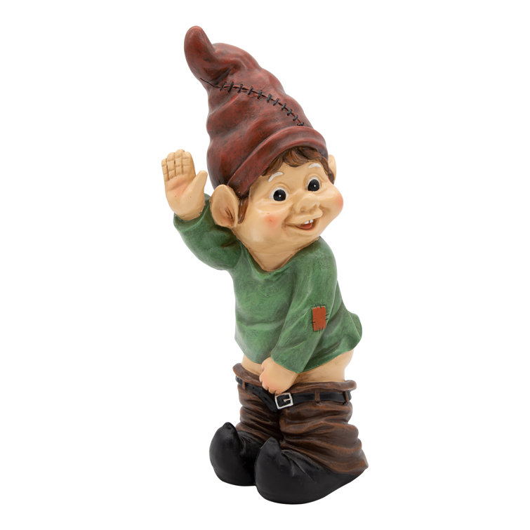 GardenKraft Caught His Pants Down Garden Elf Statue | Wayfair.co.uk