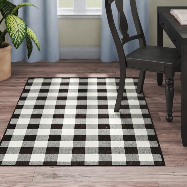 Checked Grey Rug Black and White Modern Geometric Pattern Carpets Large Soft Mat 