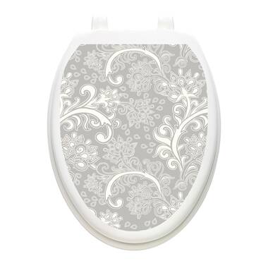 Toilet Tattoos VINTAGE FLORAL  Toilet Lid Cover Vinyl Cover Removable 1161 