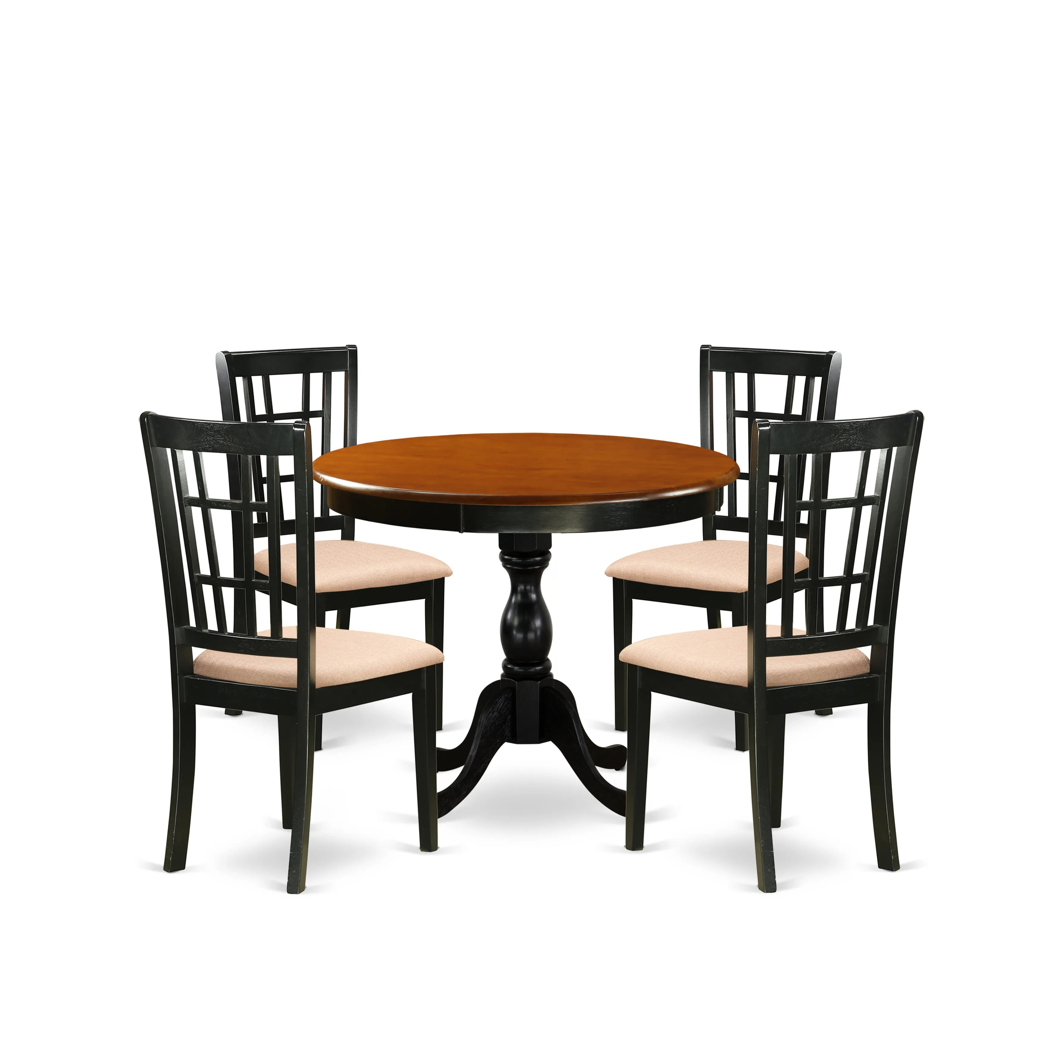 Lark Manor Alyscia 4 Person Solid Wood Breakfast Nook Dining Set
