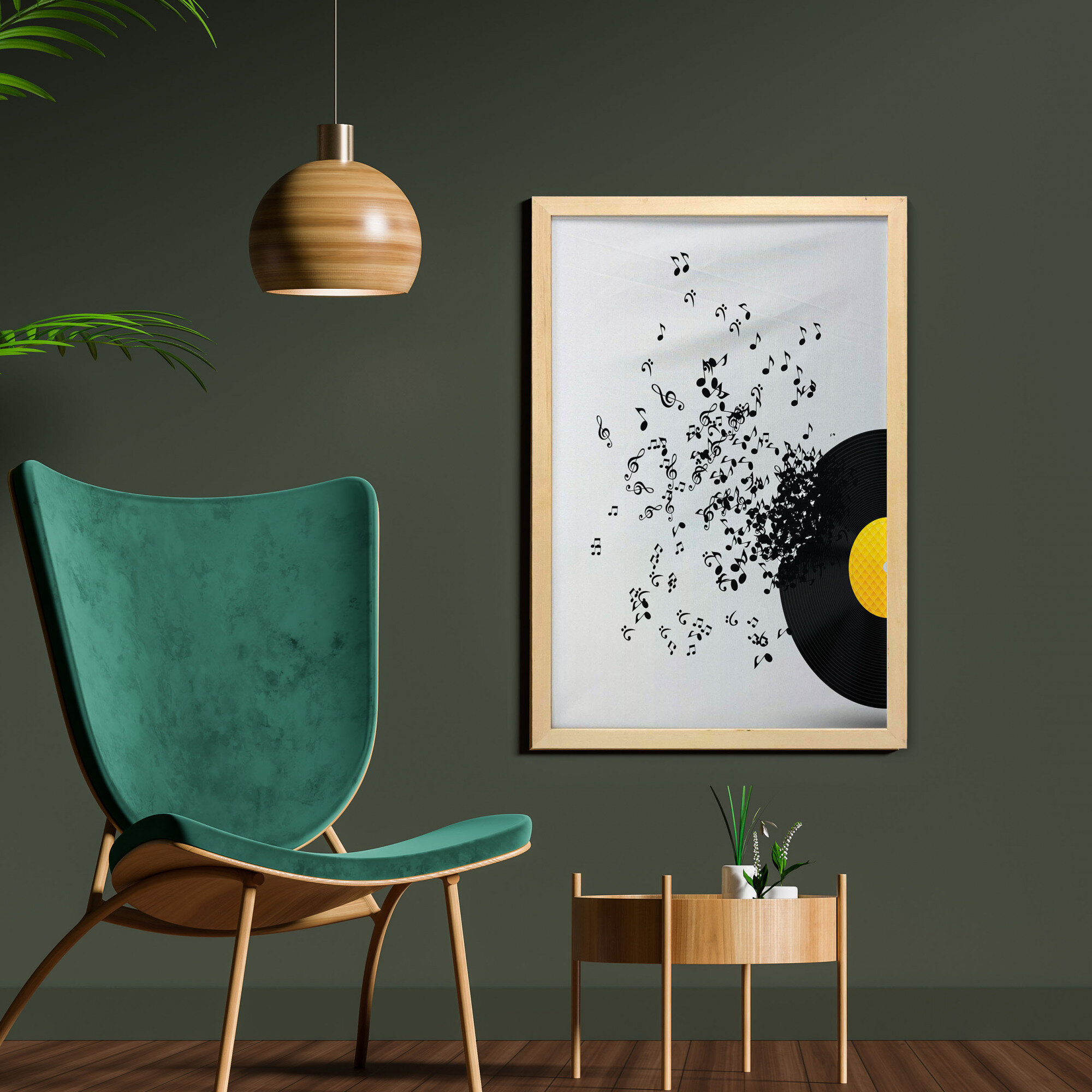 East Urban Home Flying Music Notes Abstract Design Disc Album Dancing  Nightclub - Picture Frame Graphic Art | Wayfair