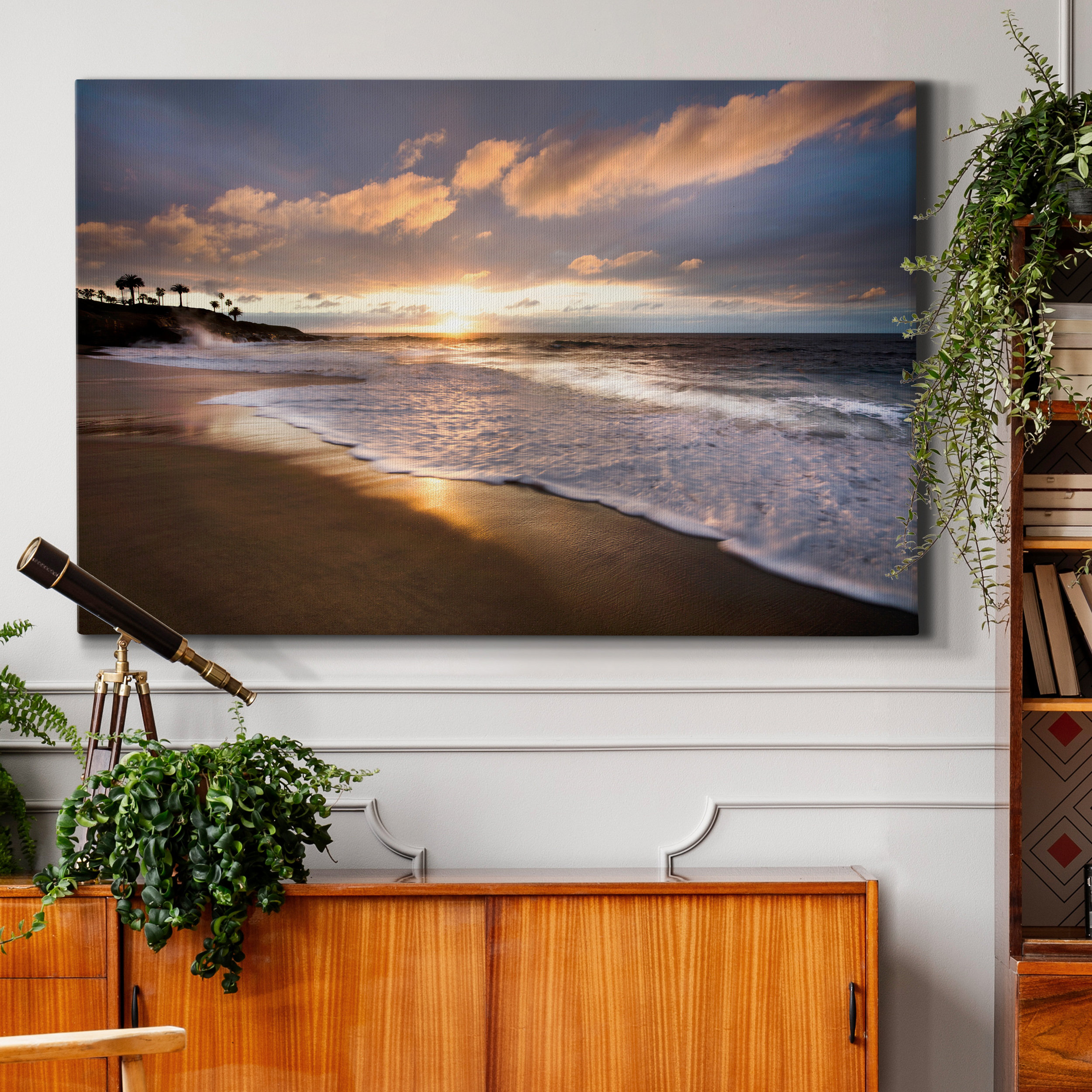 Rosecliff Heights Sunset Beach - Wrapped Canvas Print | Wayfair