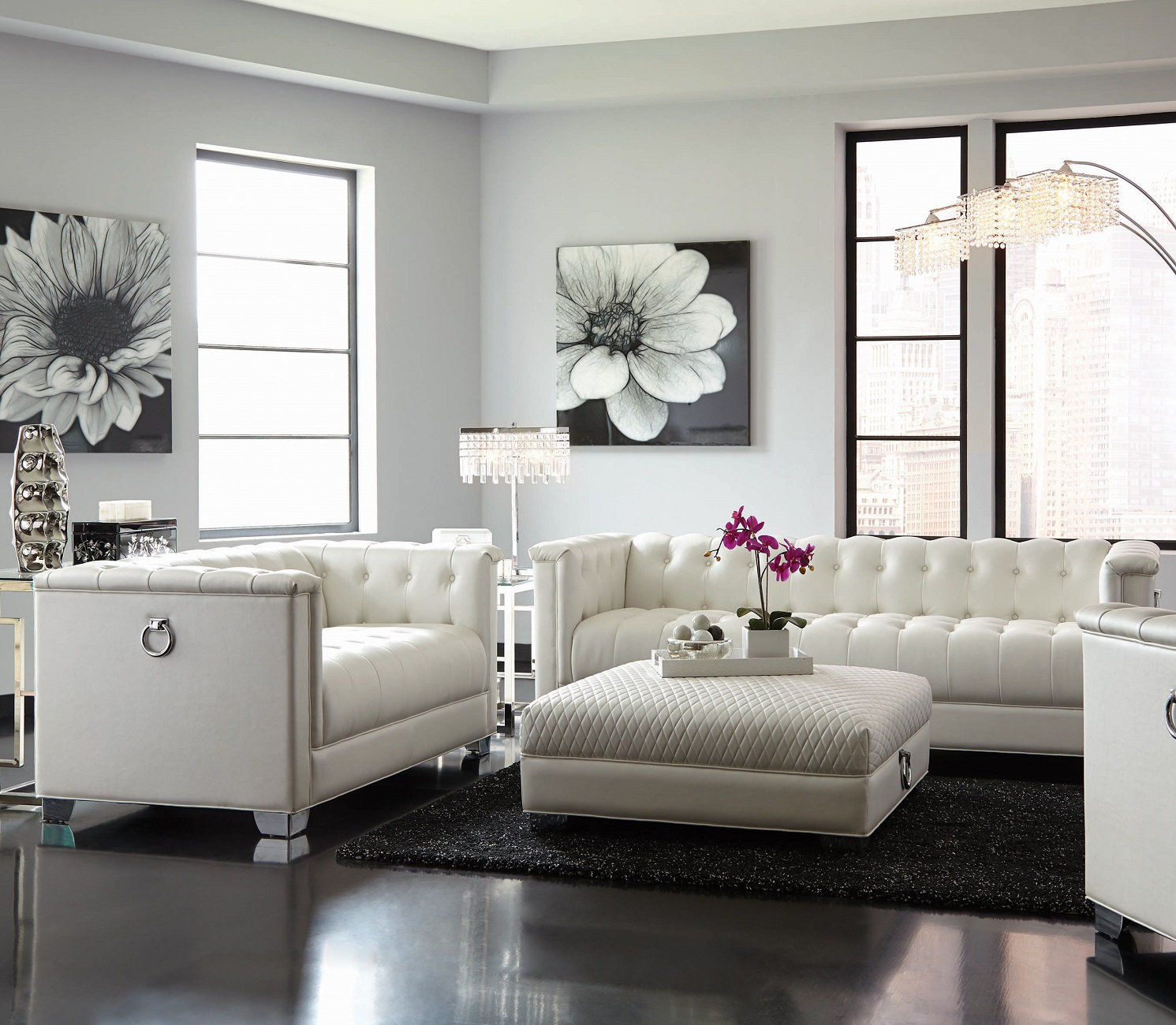 Lark Manor Nogales 3 Piece Faux Leather Living Room Set Wayfair