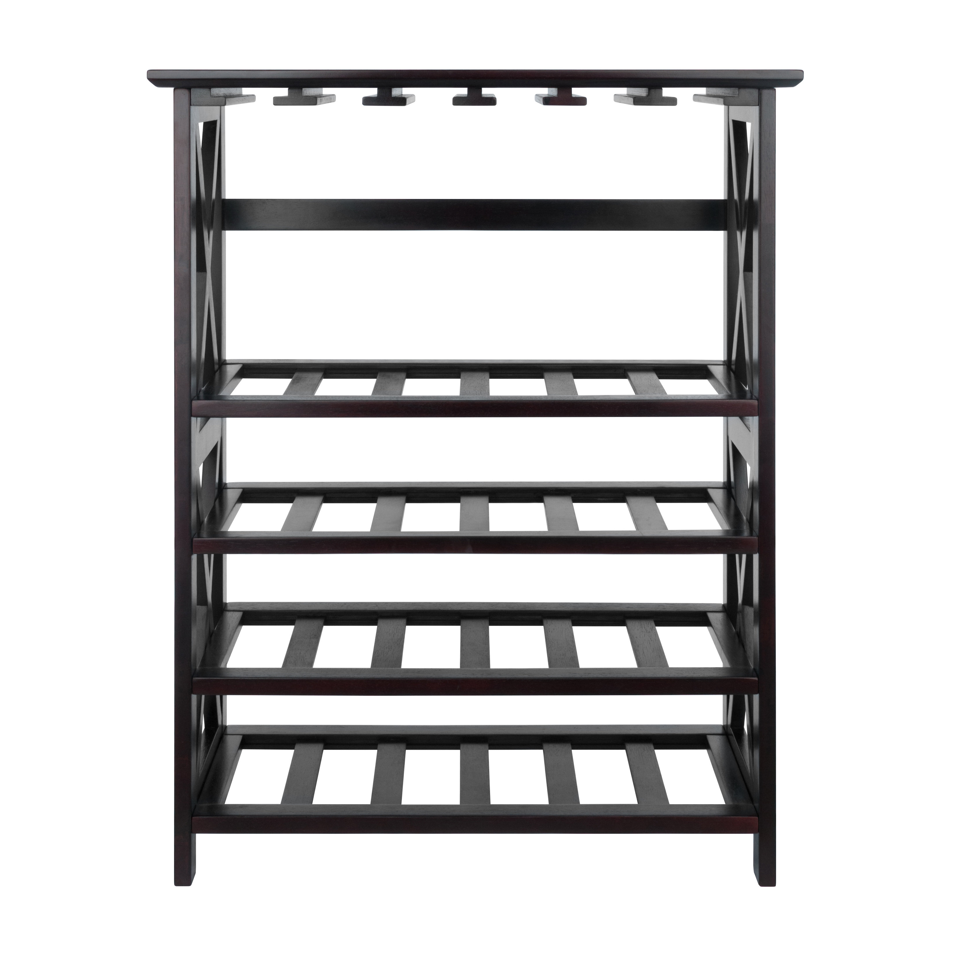 Breakwater Bay Bathurst 24 Bottle Wine Bottle & Glass Rack in Espresso Wayfair