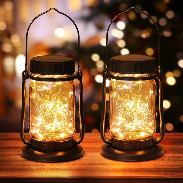 Superior Best Wedding Set 4 Vintage Mason Jar Rustic Brown Solar LED Lid Lights 
