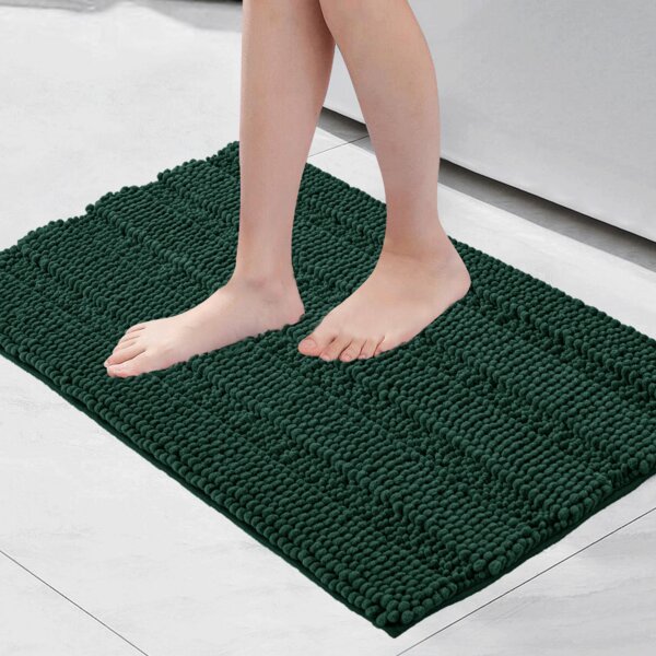 Absorbent Soft Bath Mat Untislip Bathroom Rug Foot Print Toilet Shower Carpet US 