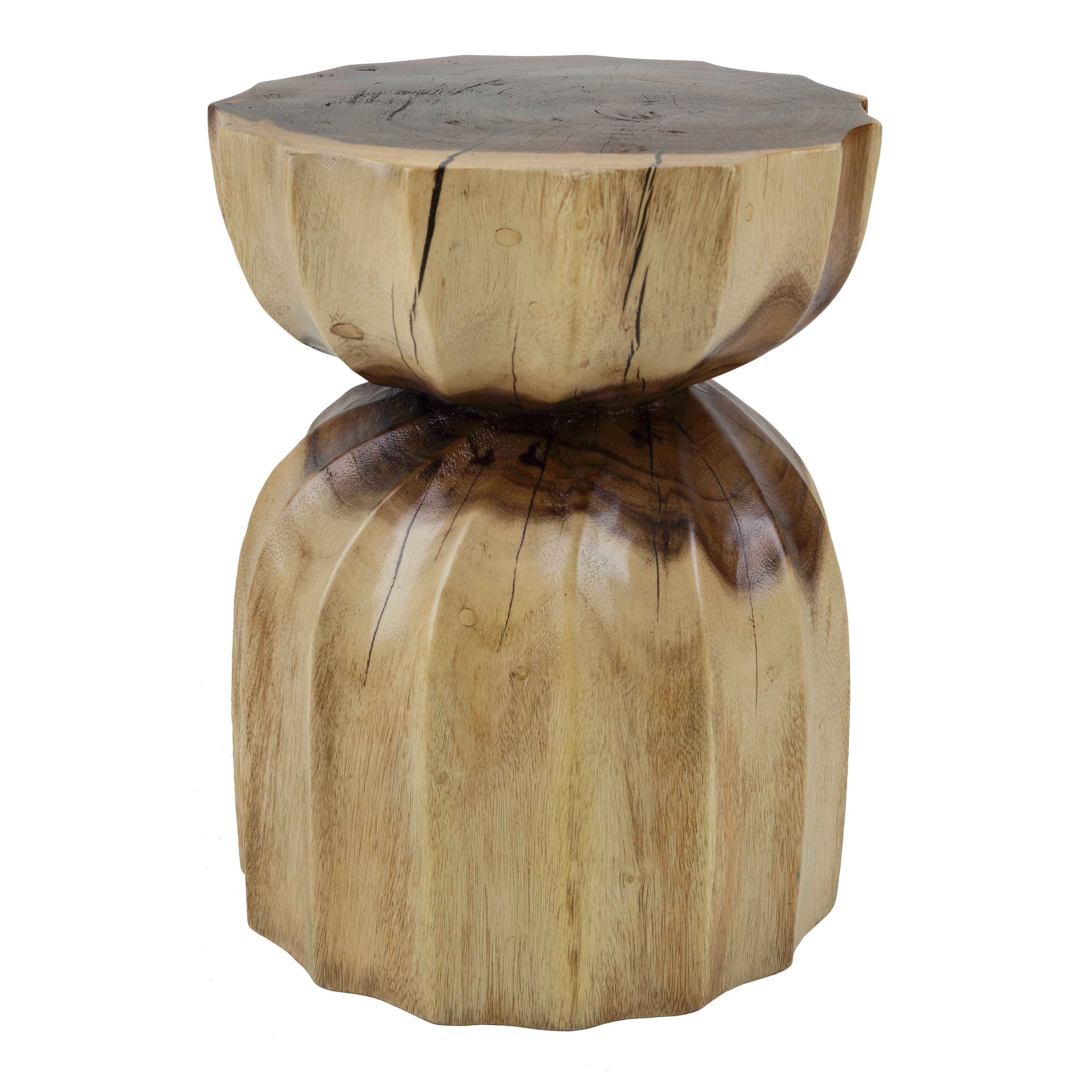 Loon Peak® 18'' Tall Solid Wood Drum End Table Wayfair