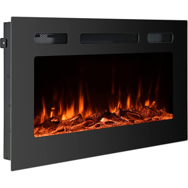 Details about   35" Electric Fireplace Recessed insert Wall Mounted Standing Electric Heater 