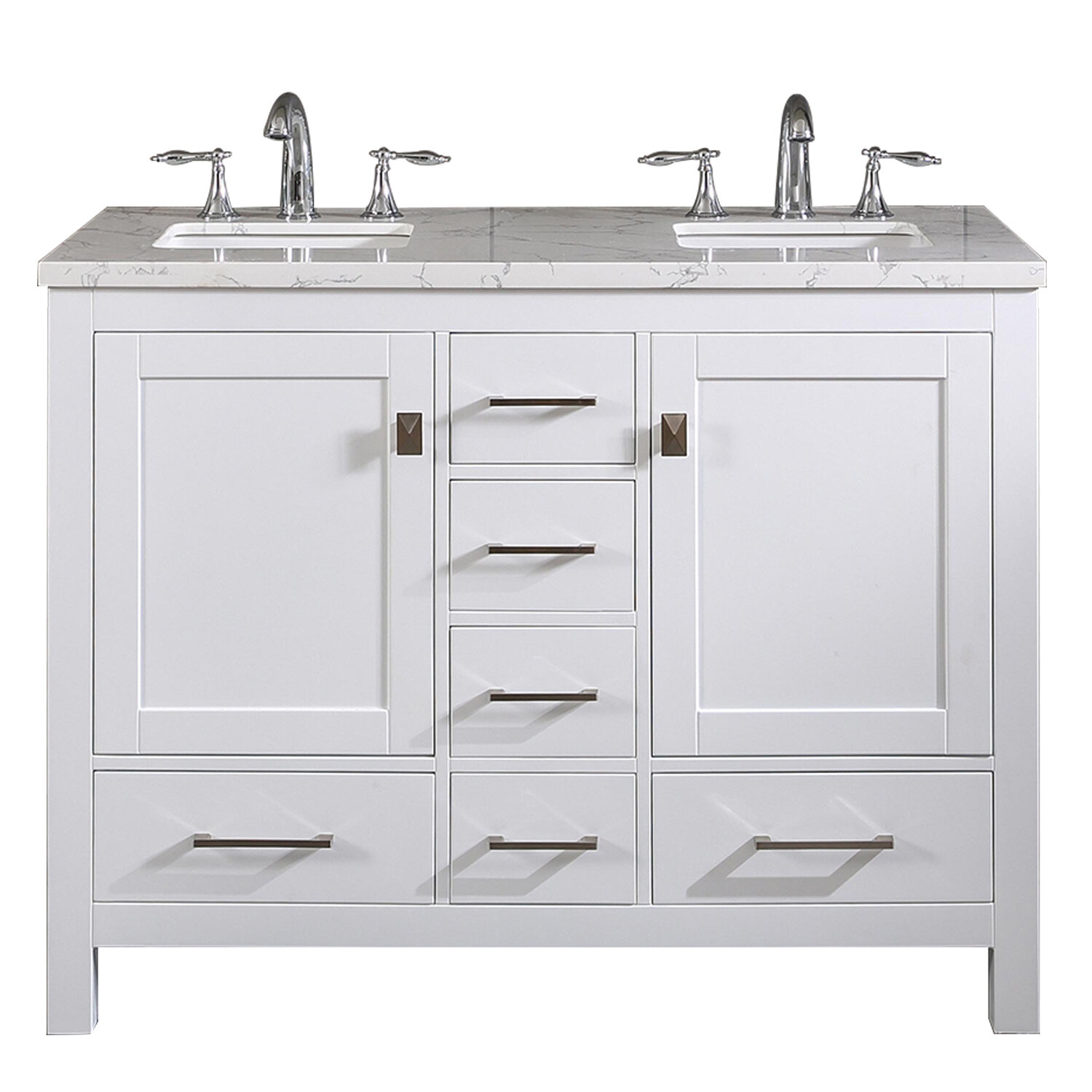 dagheid 44'' free-standing double bathroom vanity with stone vanity top