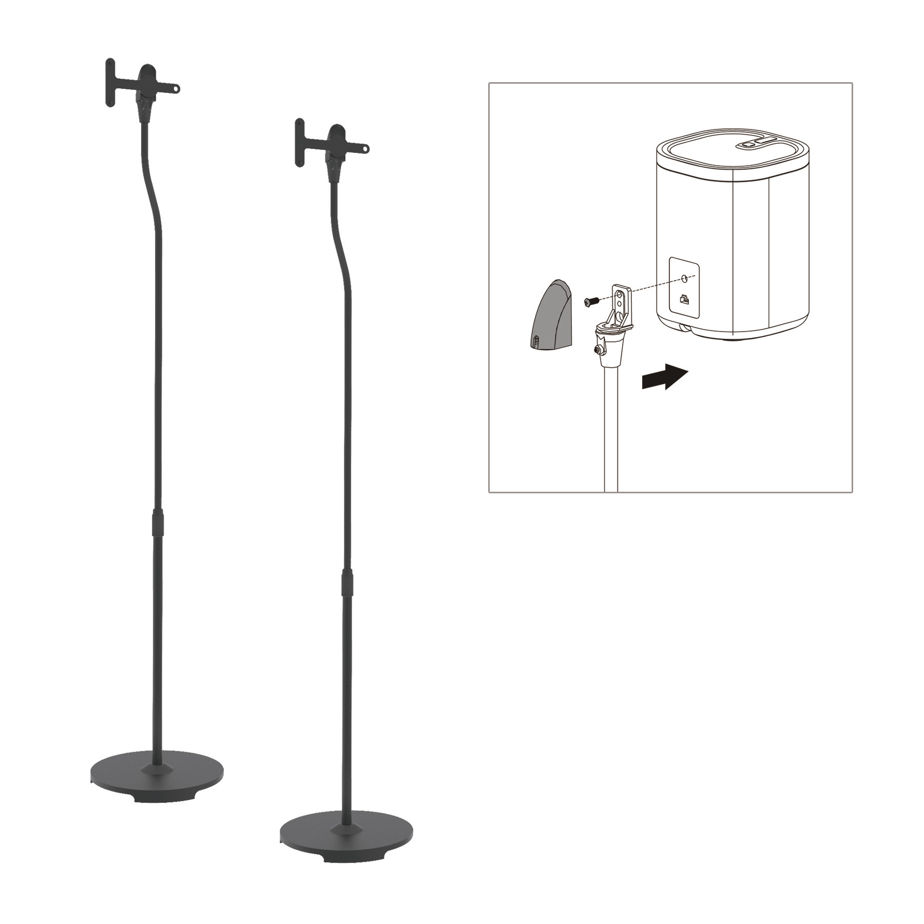 Symple Stuff Universal Adjustable Height Speaker Stand Wayfair