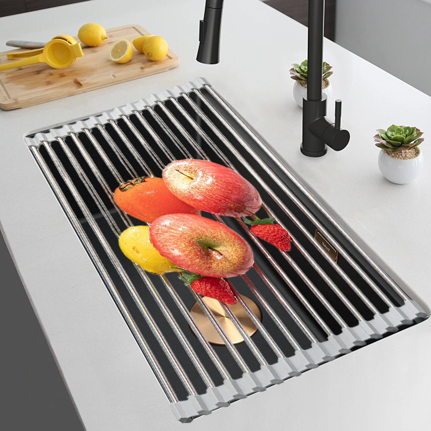 Frifoho Roll up Stainless Steel Over the Sink Dish Rack Wayfair