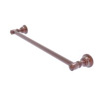 The Copper Factory CF132AN Solid Copper 24-Inch Towel Bar with Square Backplates Antique Copper