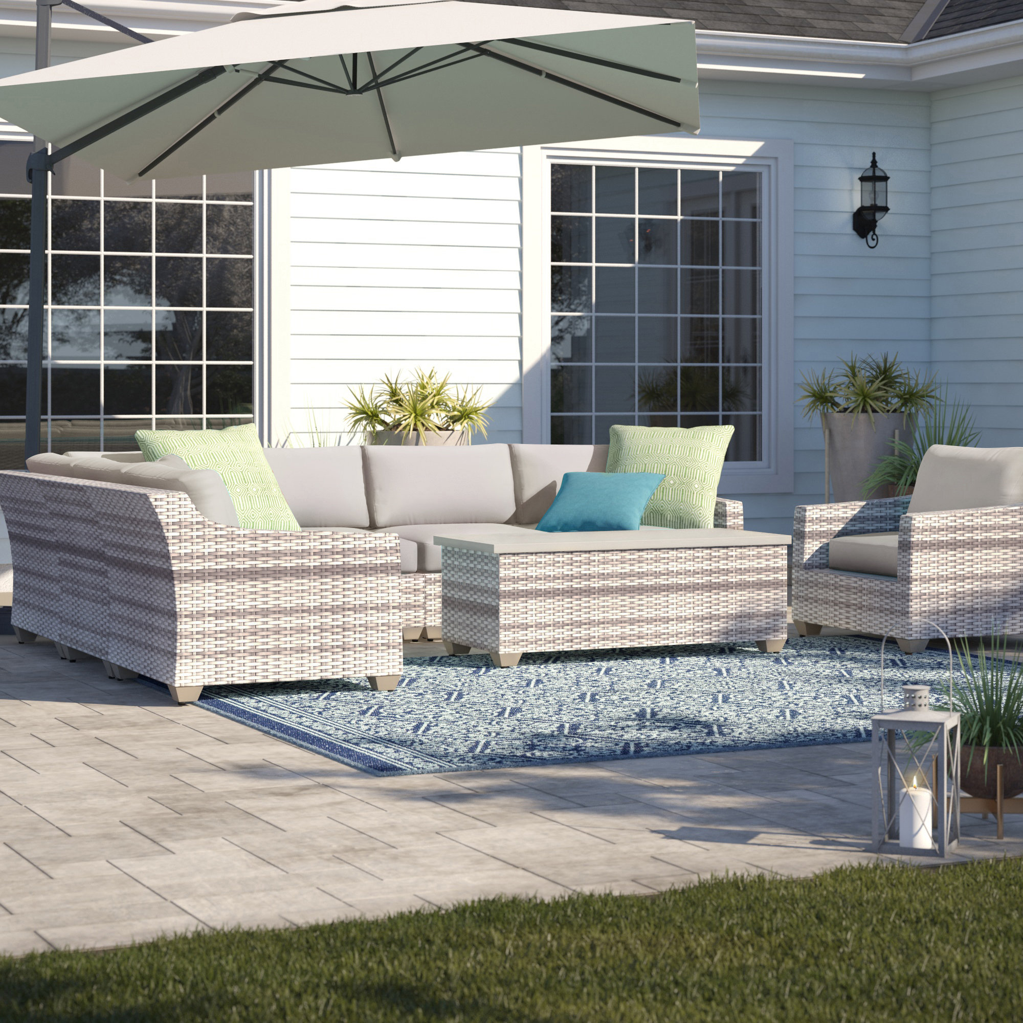 Sol 72 Outdoor™ Falmouth Wicker/Rattan 6 Person Seating Group with