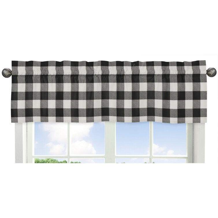 Black and White Gingham Check Curtain Valance 