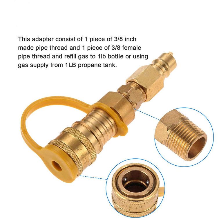 1Pc Brass 3/8-Inch Natural Gas Quick Connect Fittings Propane Hose Connector 