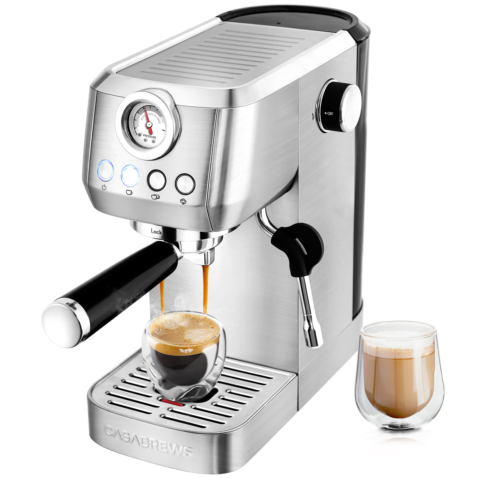 Casabrews 20 Bar Espresso Machine Stain Steel Coffee Maker Wayfair
