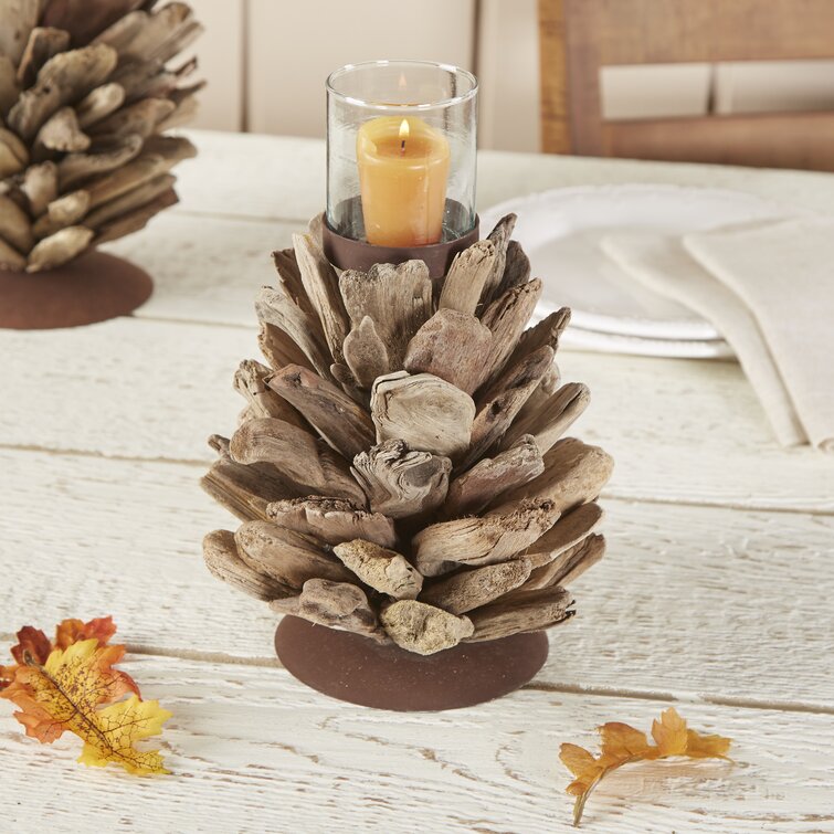 NEW IN BOX Pine Cone Votive Candle Holder 