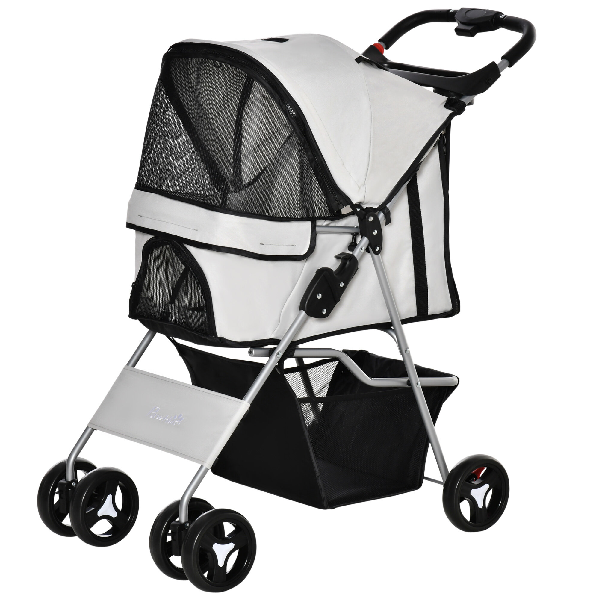 Color : Black Dog Stroller for Large Pet Jogger Stroller for 2 Dogs Breathable Animal Stroller with 4 Wheel and Storage Space Pet Can Easily Walk in 