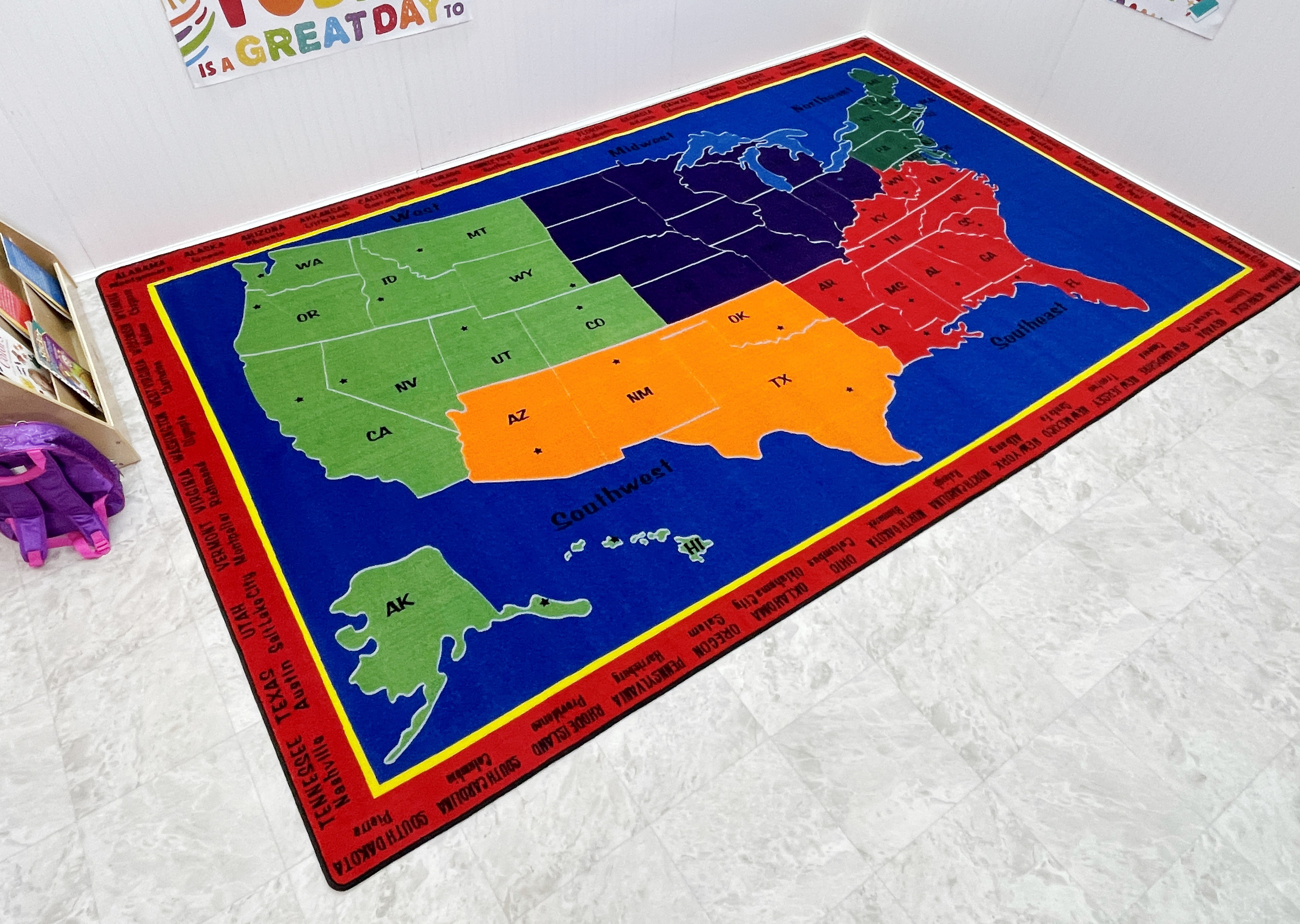 Kid Carpet The United States of - The United States Of America Map Rug 