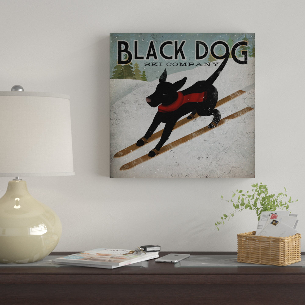 Winston Porter Black Dog Ski by Ryan Fowler Graphic Art on Canvas