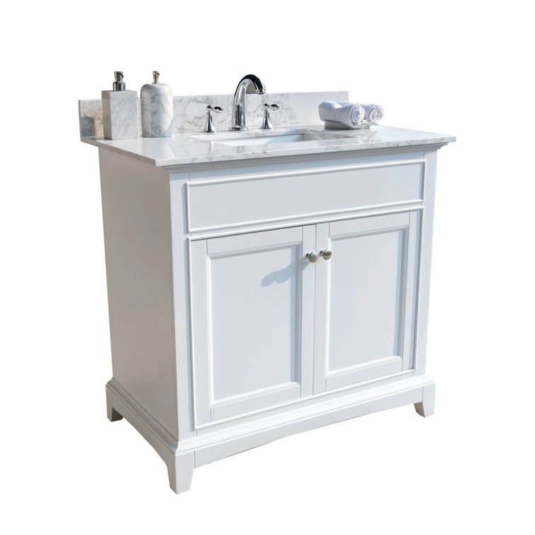 Modern Luxe Furniture 37'' Single Bathroom Vanity Top in White with ...